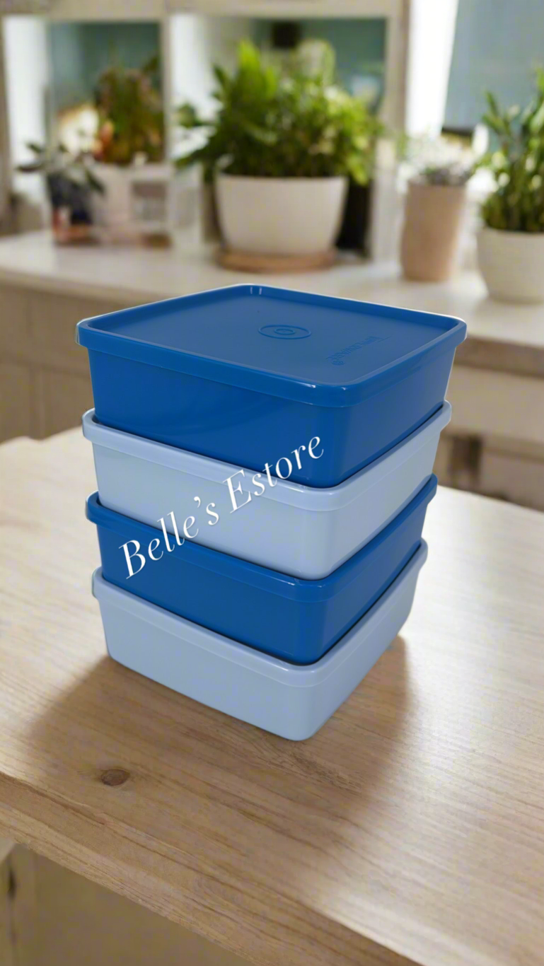 Blue Large Square away 630 ml Set of 4 (Instock)