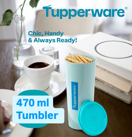470 ml blue or brown printed Tupperware tumbler