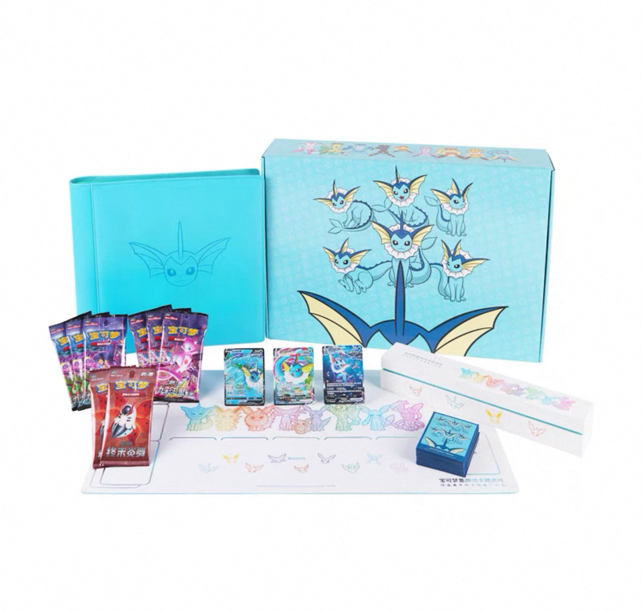 pokemon trading card game vaporeon Authentic Pokémon Trading Card Game Vaporeon Evolution Premium Gift Bo – Belle's Estore