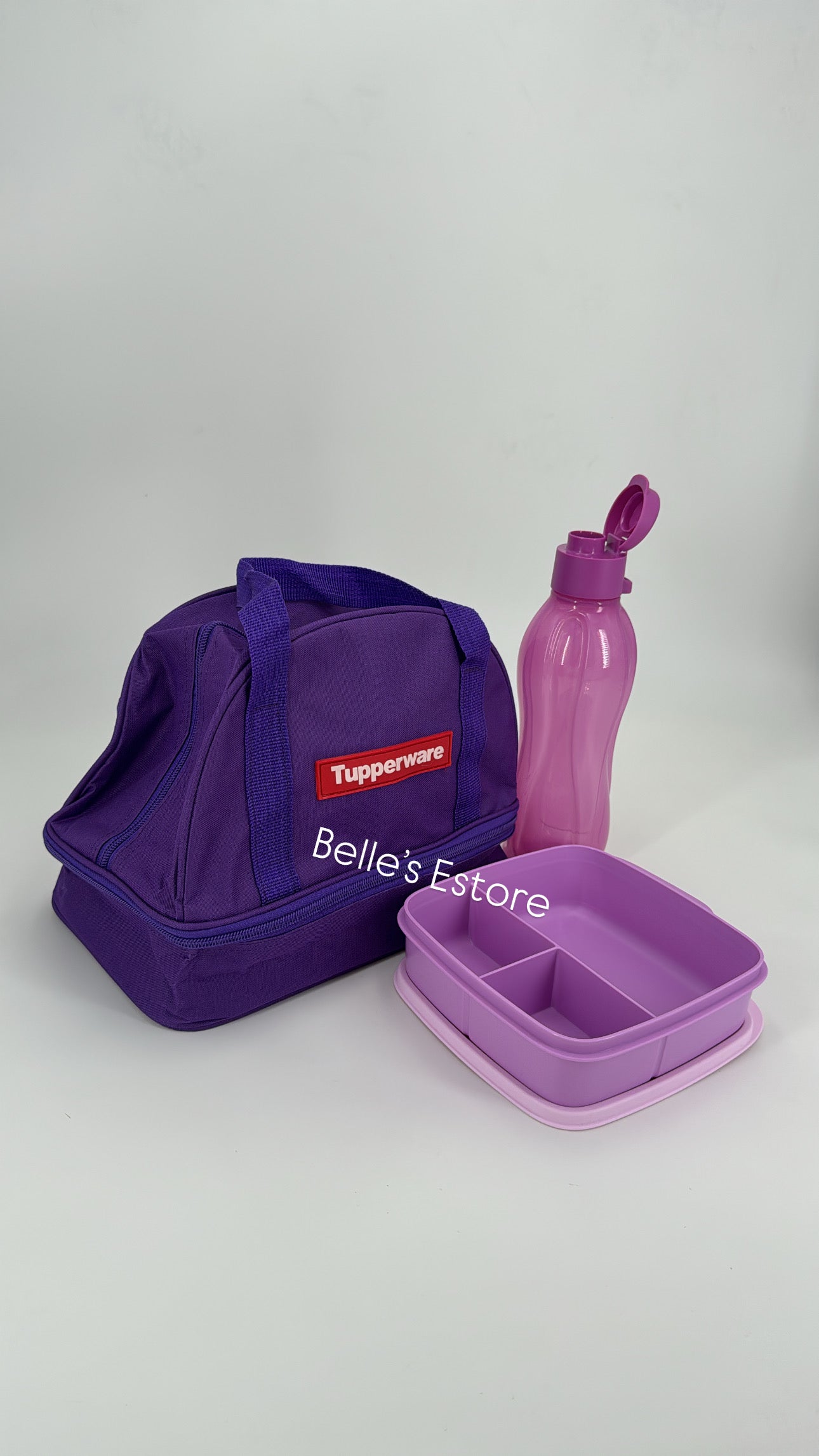 Purple 2-tier lunch bag set (Instock)