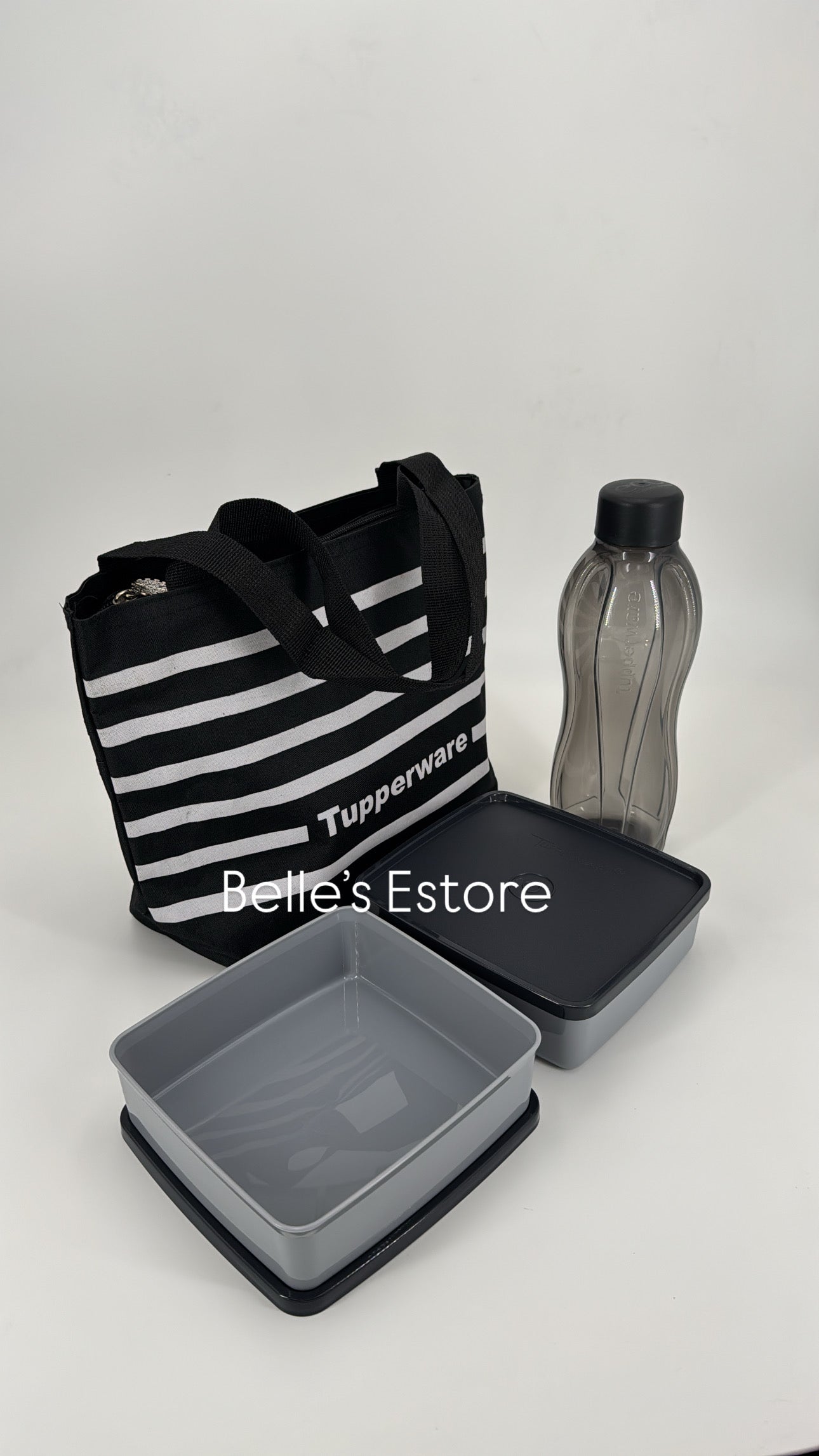 Black stripes Lunch Bag Set (Instock)