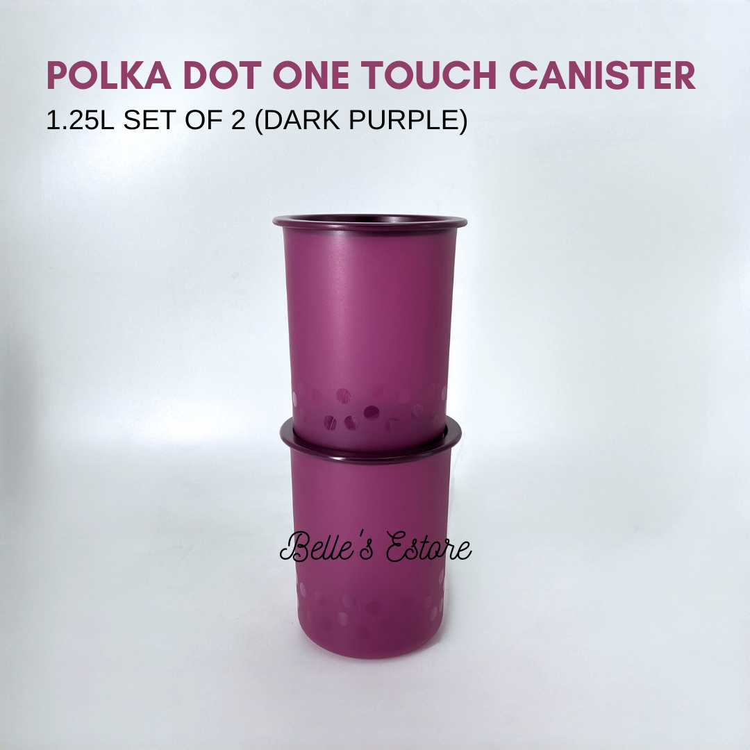 Polka Dot One Touch Canister Set of 2 (Instock)