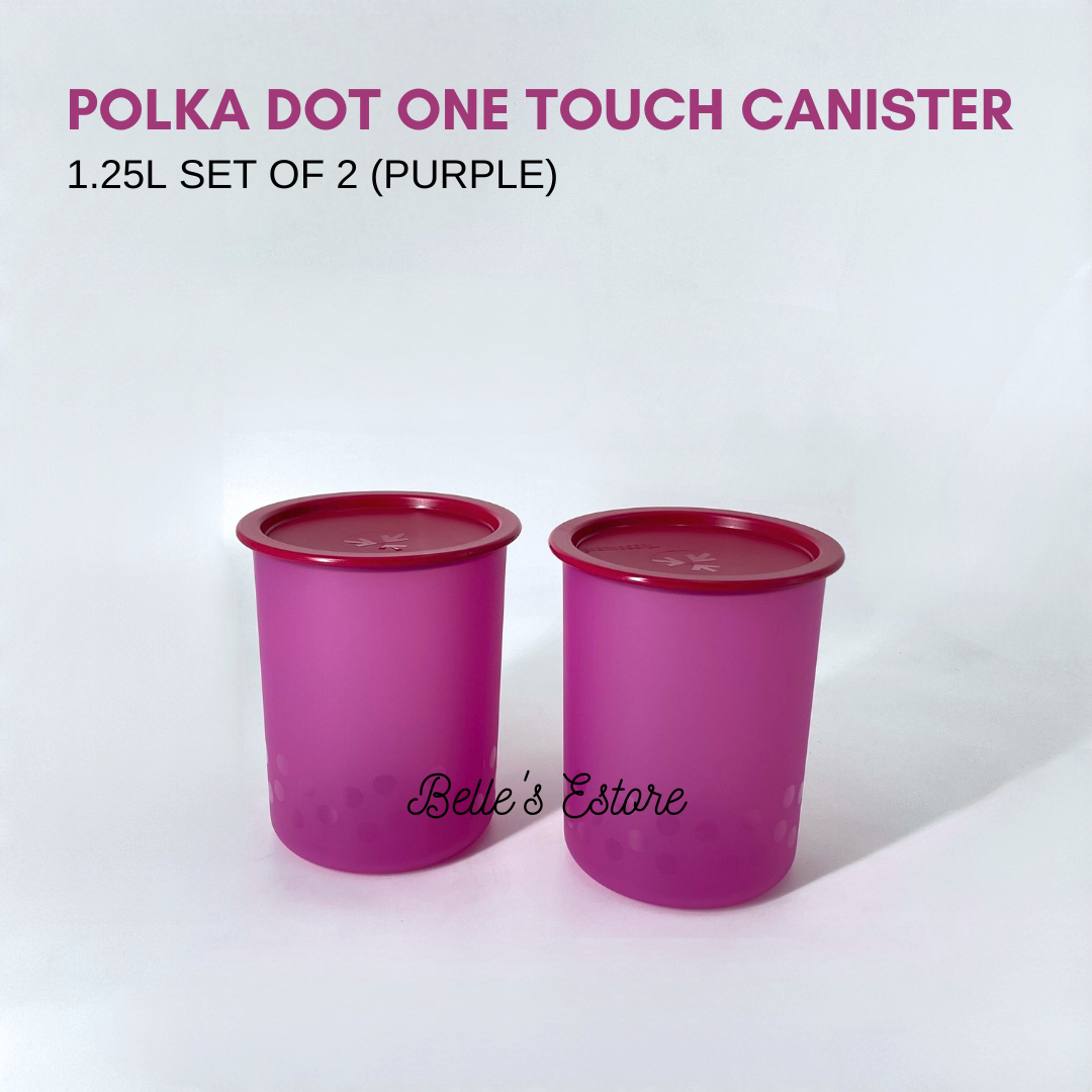 Polka Dot One Touch Canister Set of 2 (Instock)