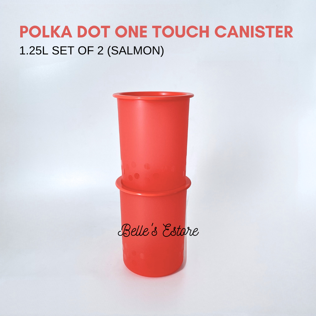 Polka Dot One Touch Canister Set of 2 (Instock)