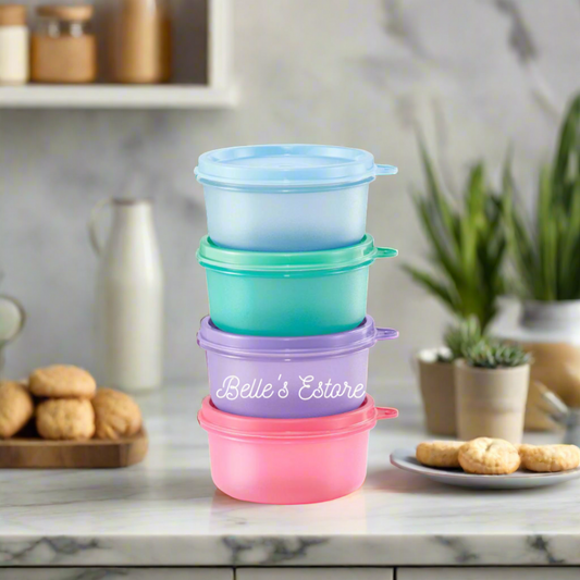 Small Round Container 190ml Set of 4 (Instock)