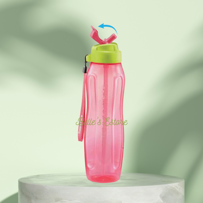 Slim Eco Bottle 1L with Flipcap/Straw (Instock)