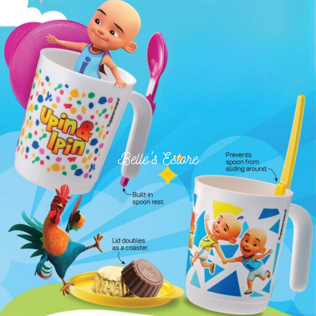 Upin & Ipin Mug Set of 2 Yellow & Pink (Instock)