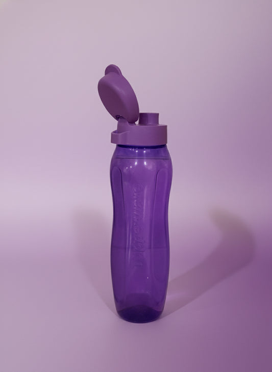1L slim eco bottle purple flip cap (Instock)