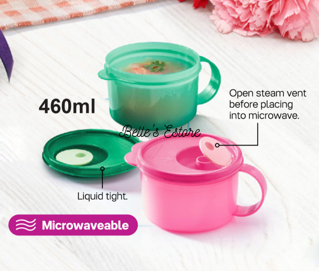 Crystalwave Microwaveable Soup Mug 460ml Set of 2/Pink only (Instock)