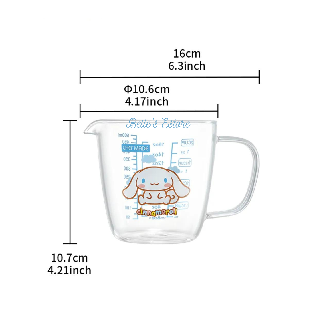 Cinnamoroll Glass Measuring Cup 500ml (Pre-Order)