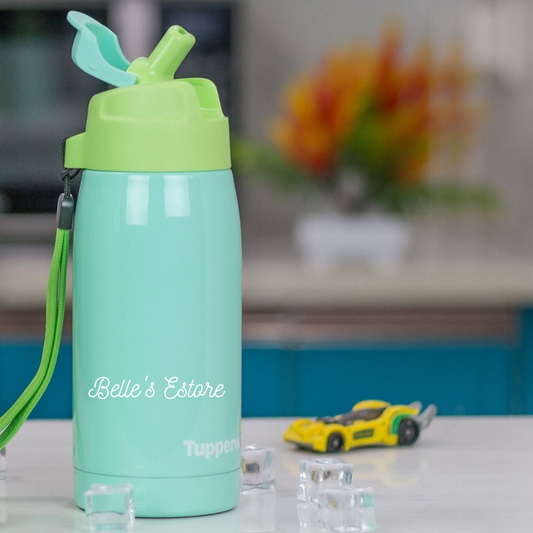 Stainless Steel Straw Thermal Flask 550ml Turquoise or Blue (Instock)