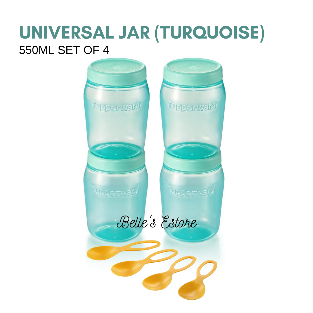 Universal Jar Turquoise 550ml Set of 4 (Instock)