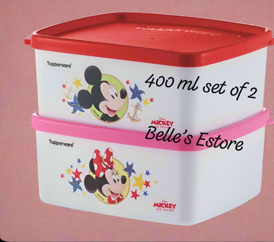 Mickey & Minnie Snack Box 400ml Set of 2 (Instock)