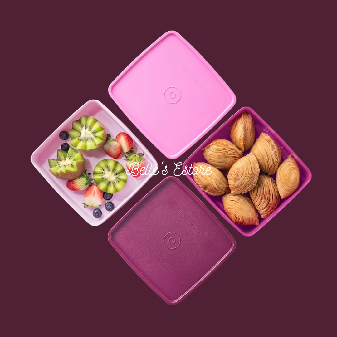 Large Square Away 620ml Set of 4 Pink (Instock)