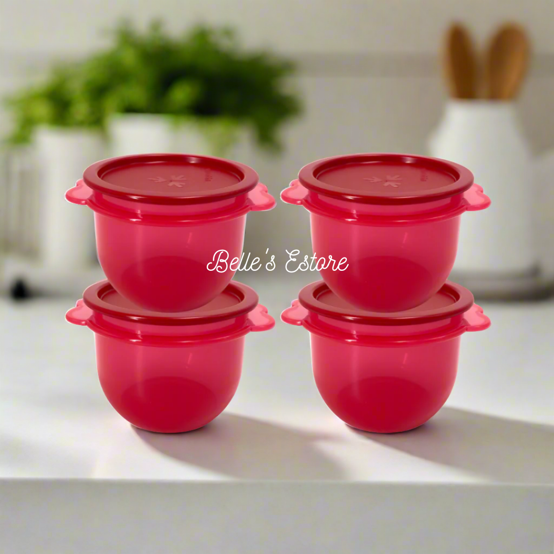 One Touch Bowl 750ml Set of 4 Red (Instock)