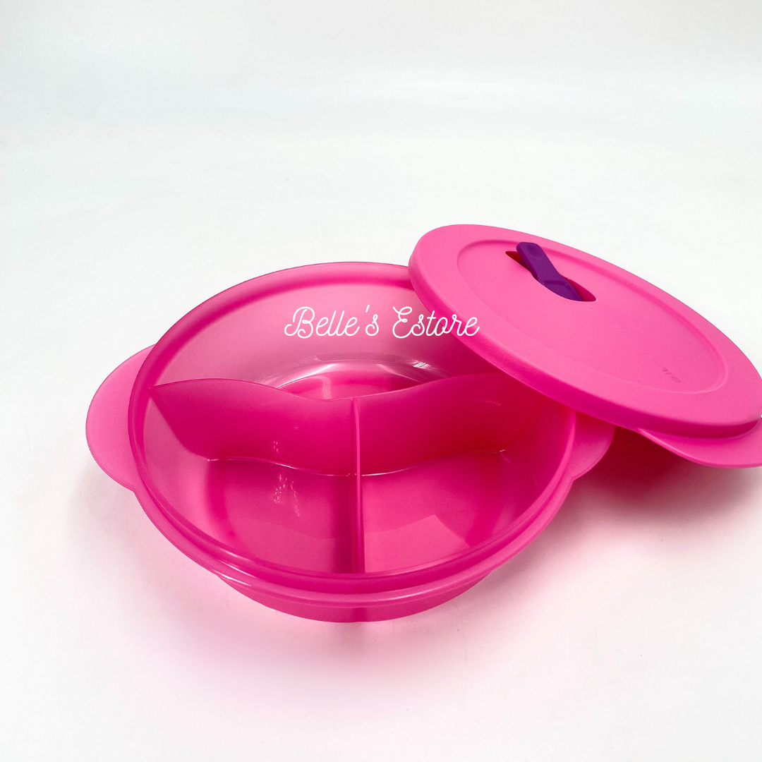 CrystalWave Medium Divided Dish 825ml Pink (Instock)