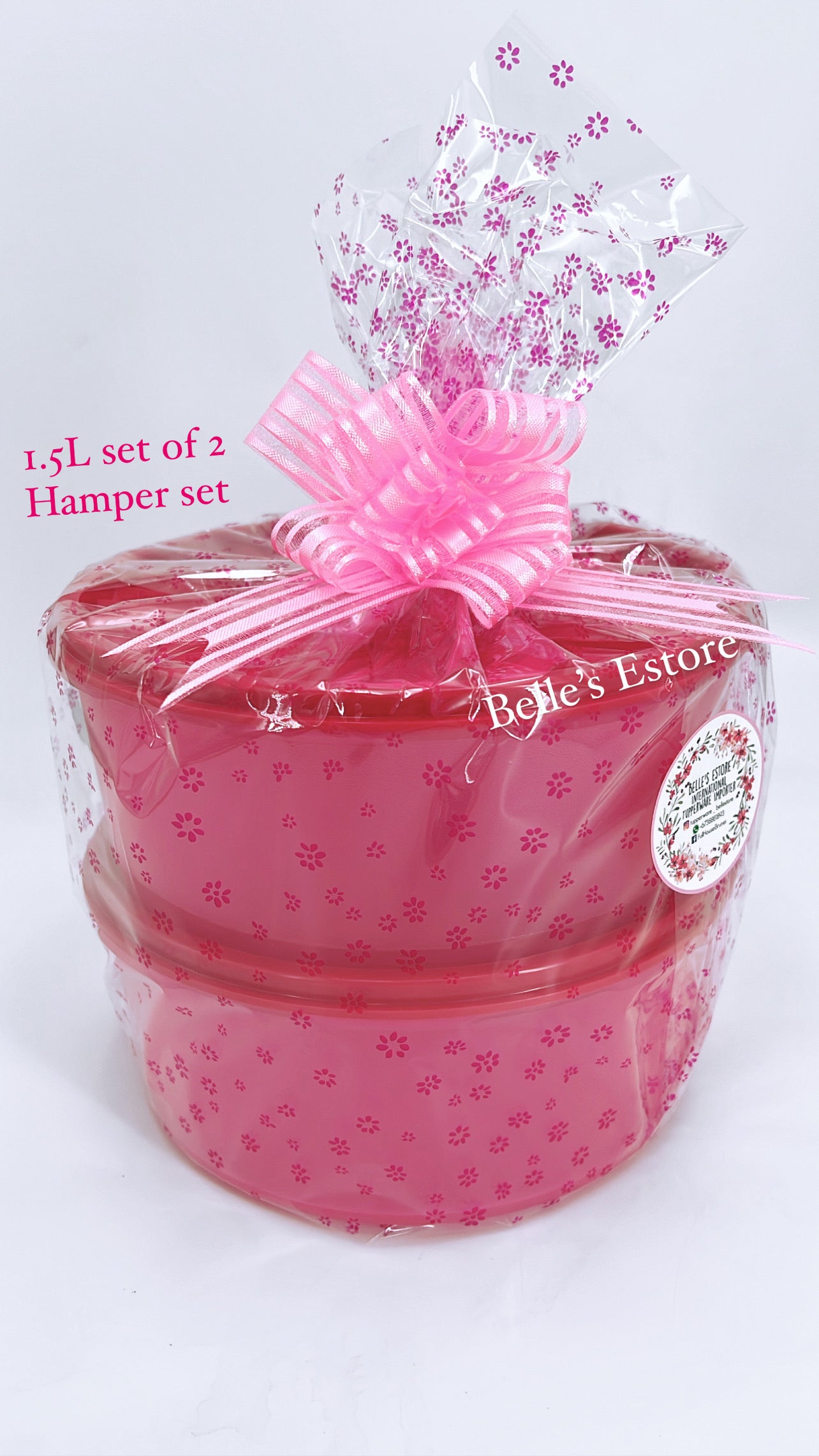 1.5L deco canister set of 2 hamper (Instock)