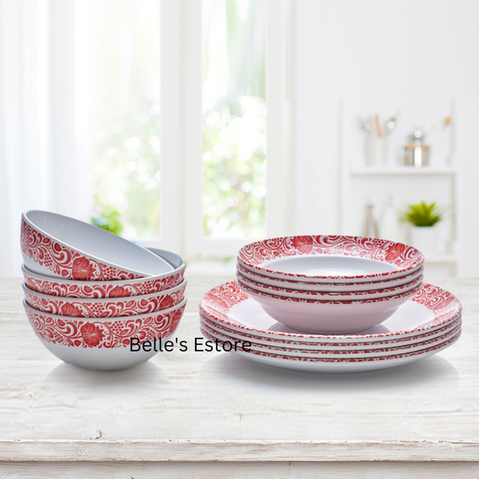 Classic Red Melamine Collection Set of 12 (Pre-Order)