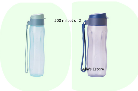 500ml Slim eco bottle with flip cap set of 2 (Instock)