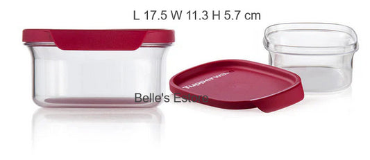 Red Ultra Clear Containers set of 5 (Instock)
