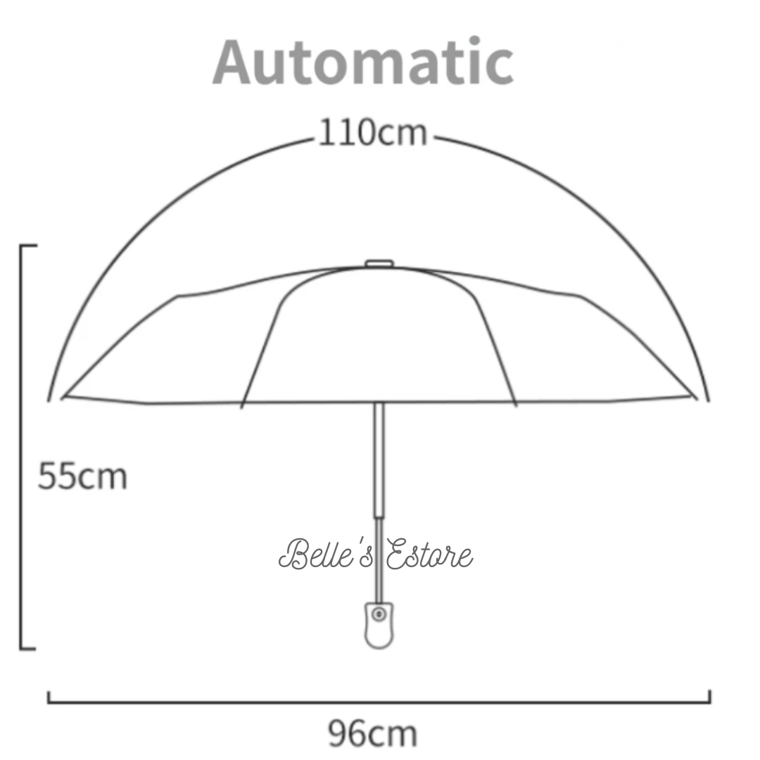 Flowery Patterned Automatic Foldable Umbrella (Pre-Order)