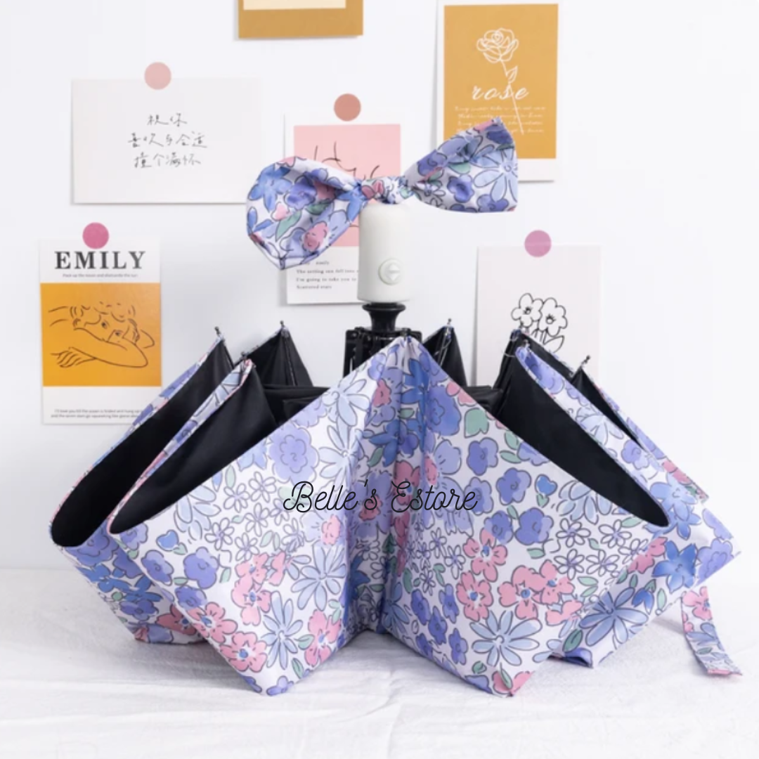 Flowery Patterned Automatic Foldable Umbrella (Pre-Order)