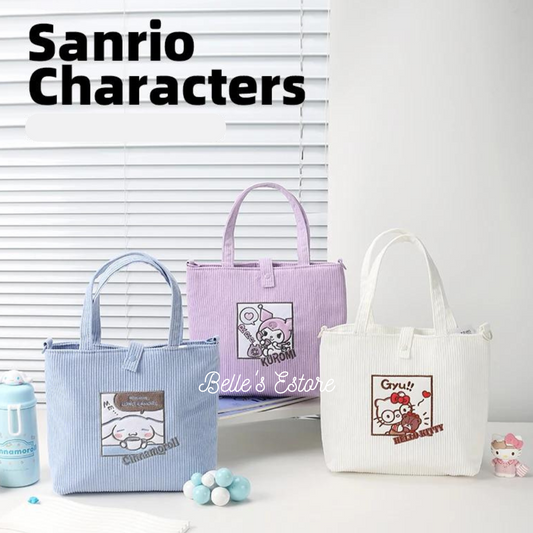 Sanrio Embroidered Corduroy Tote Bag (Pre-Order)