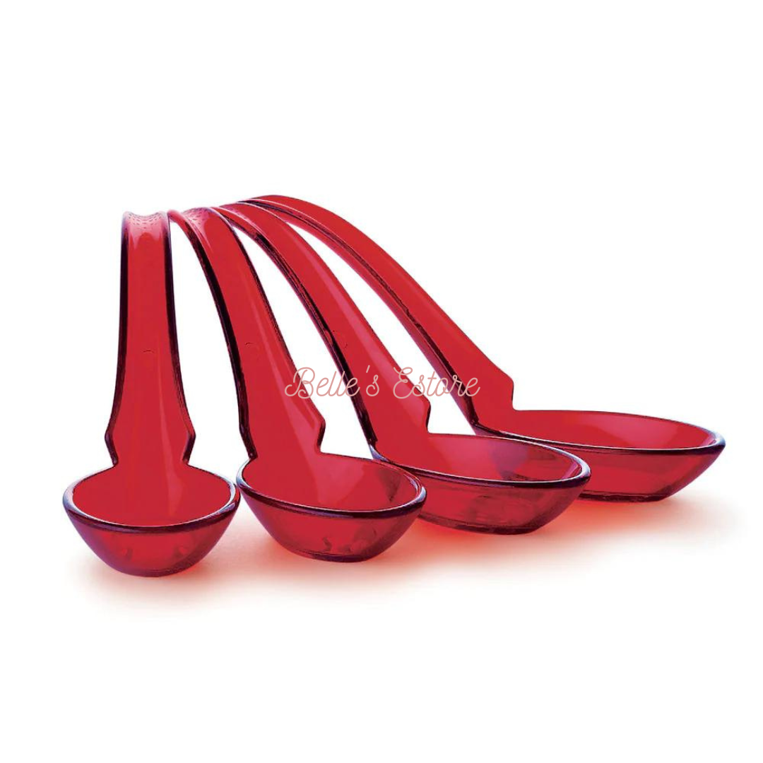 Crystalline Red Spoon Set of 4 (Instock)