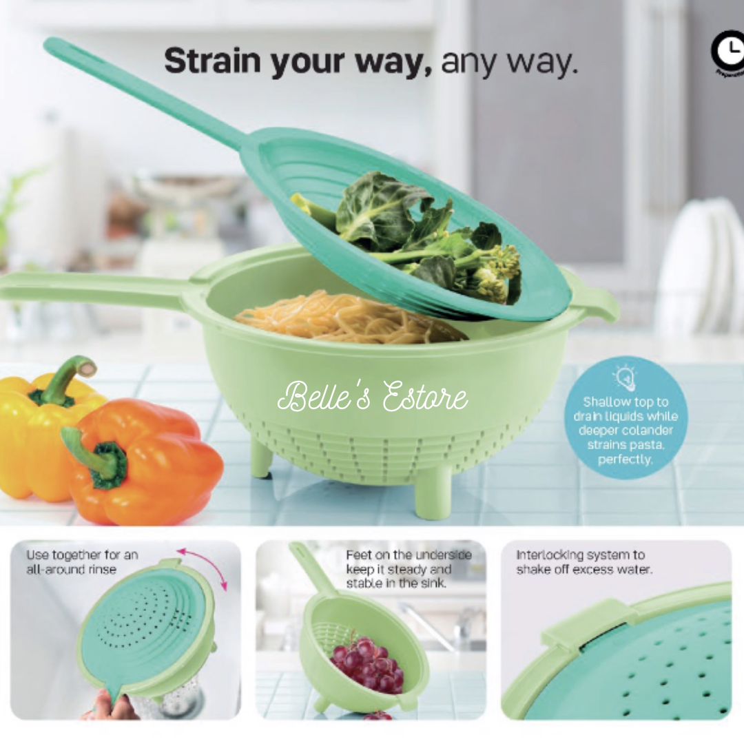 Green Double Colander (Instock)