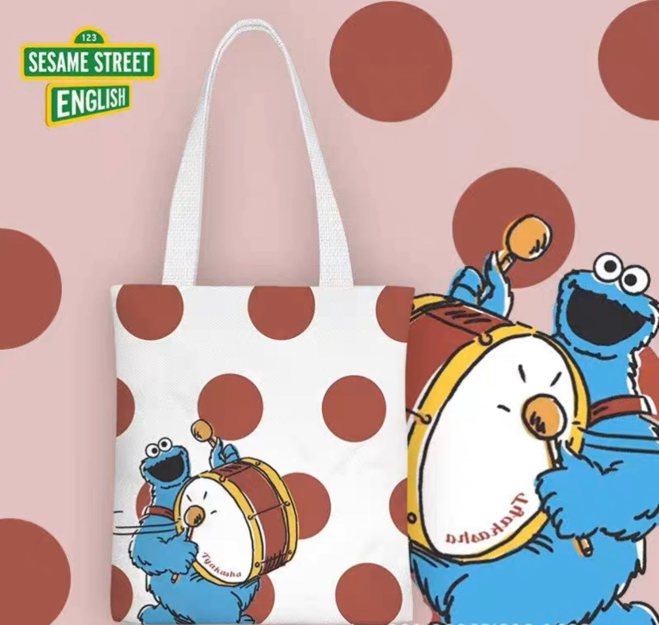 Sesame Street A4 Zipper Tote Bags (Pre-Order)