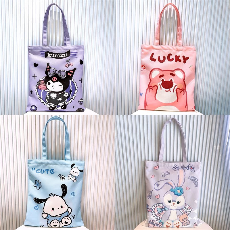 Cartoon Zipper Tote Bag (Pre-Order)