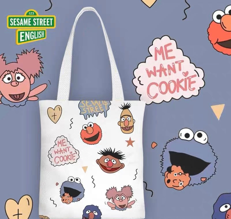 Sesame Street A4 Zipper Tote Bags (Pre-Order)