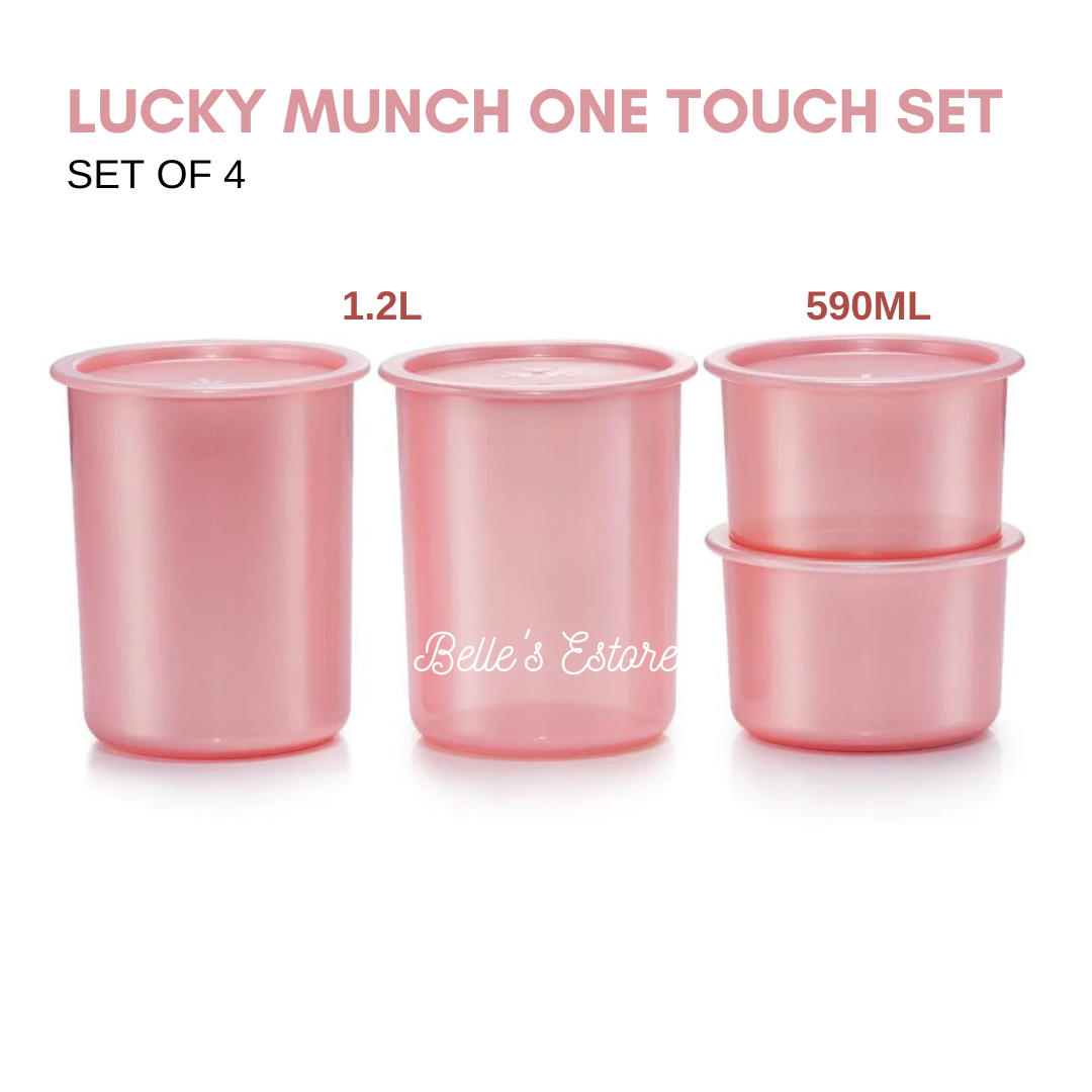 Pink Lucky Munch One Touch Set of 4 (Instock)