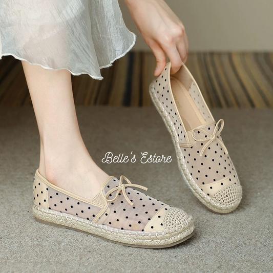 Comfy Polka Dot Suede Shoes Size 35-40 (Pre-Order)