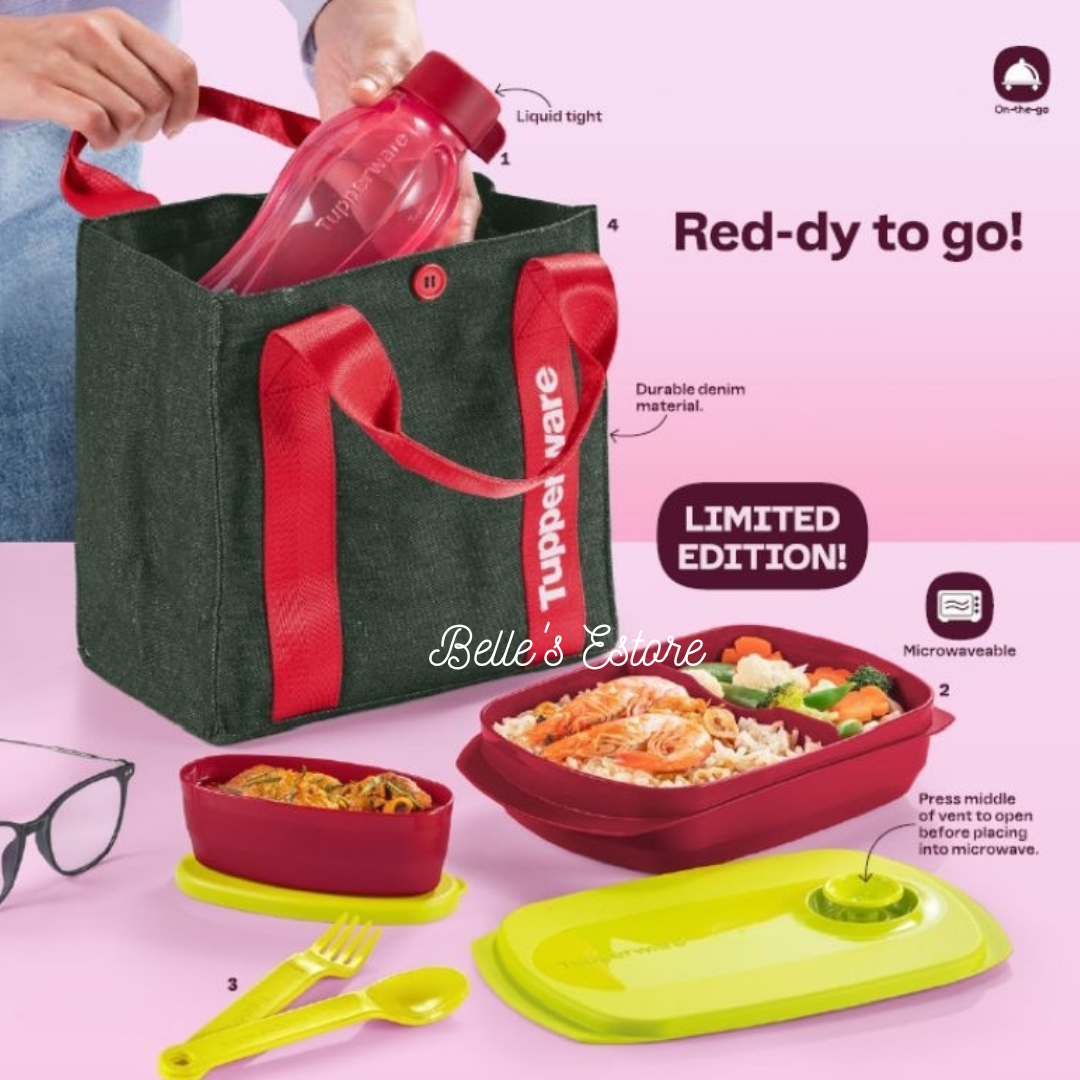 Red Lunch Bag Set (Instock)