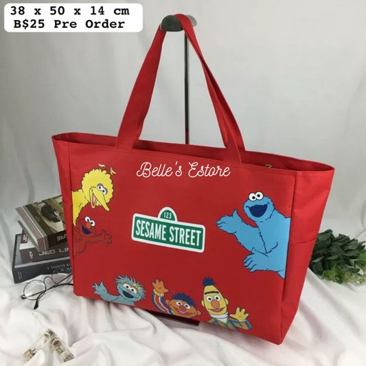 Sesame Street Zipped Tote Bags (Pre-Order)