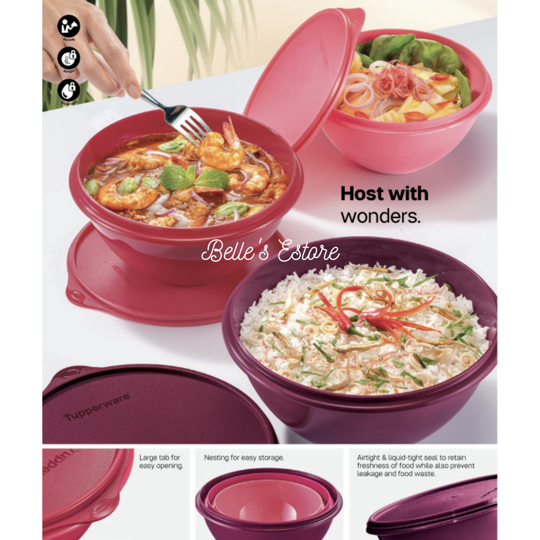 Round Wonderlier Bowl Pink 1.1L Set of 3 (Instock)