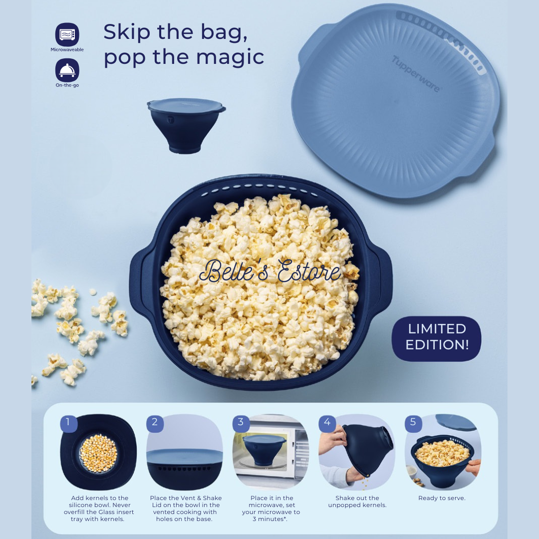 WOW Pop Microwave Popcorn Maker Blue (Instock)