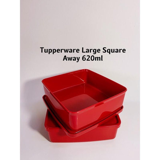 Large Square Away Lunch Box 620ml Red (Instock)