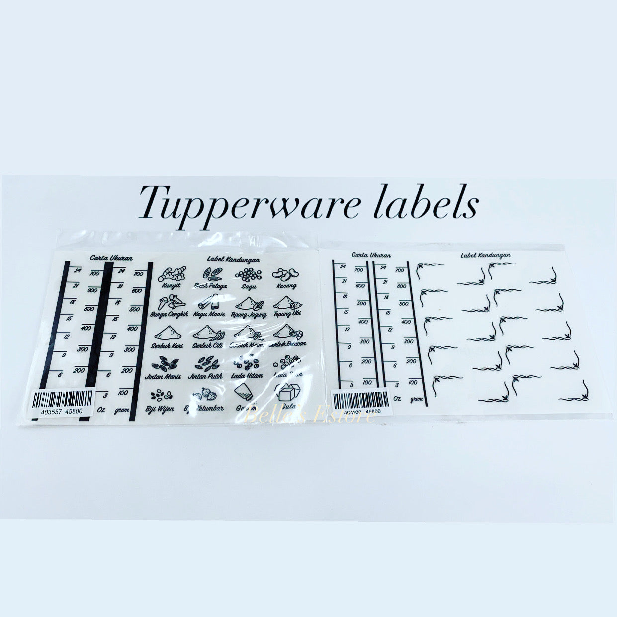 Tupperware labels Stickers