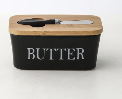 Nordic Ceramic Butter Box with Wood Lid and butter cutter set (Pre-Order)