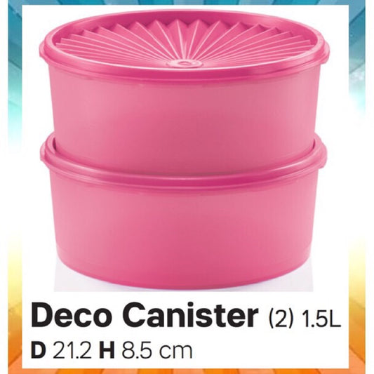 Deco canister Pink or Red 1.5L Set of 2 (Instock)