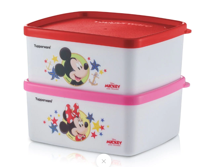 Mickey & Minnie Snack Box 400ml Set of 2 (Instock)