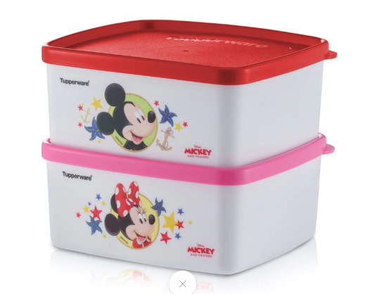 Mickey & Minnie Snack Box 400ml Set of 2 (Instock)