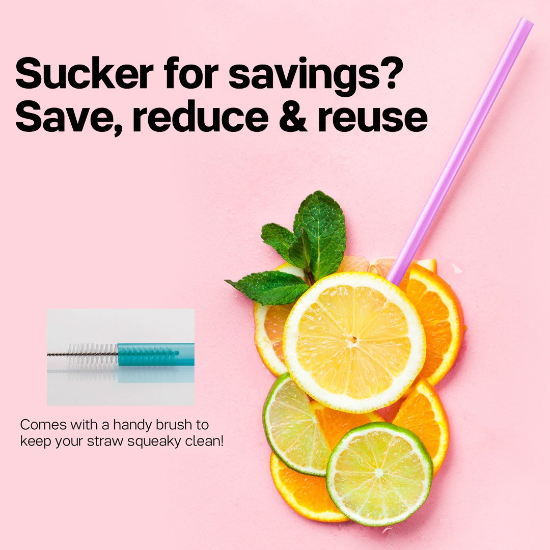 Purple Go Eco Straw & Brush Set (Instock)