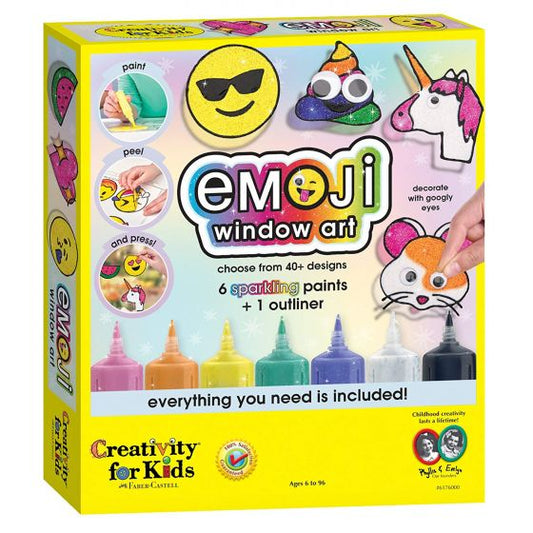 Creativity for kids emoji window art