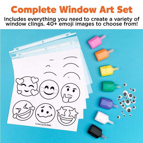 Creativity for kids emoji window art