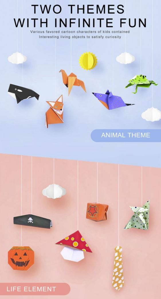 Kids Origami Paper 60 Pcs Life Element (Pre-Order)