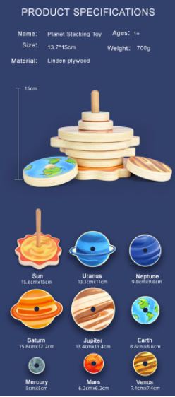 Wooden Planet Stacking Toy (Pre-Order)