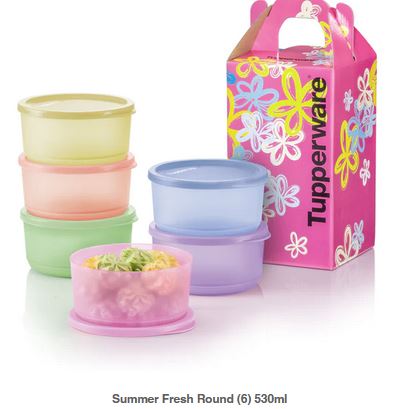 Summer Fresh Round 530ml Set of 6 with gift box (Instock)